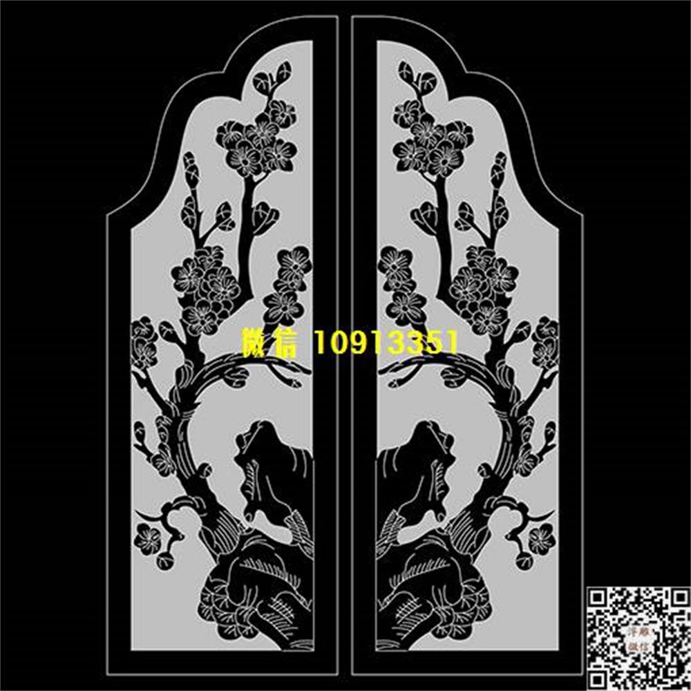 精雕图52梅花抱鼓精雕图线雕图线条图单线铣底图_电脑雕刻plt文泰矢量图精雕图浮雕图